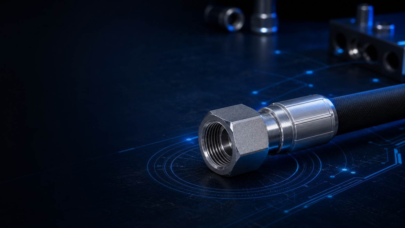 Hydraulic hose fitting with digital assembly intelligence